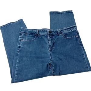 Talbots | Denim Jean Capri Pants Medium Wash Cotton Blend Womens 12 Petite